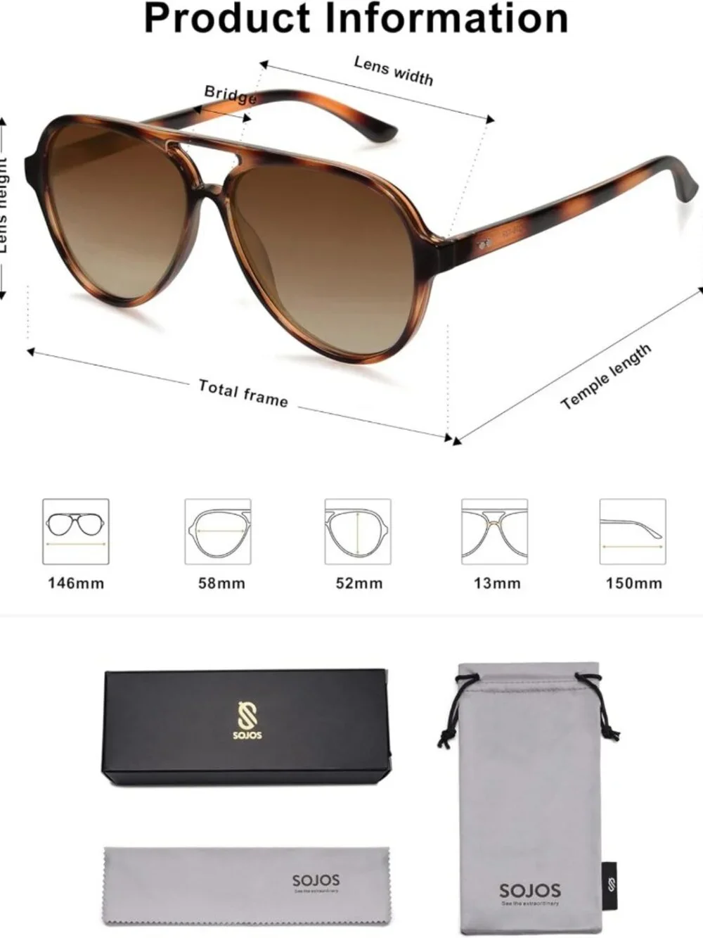 Trendy Polarized Aviator Sunglasses for Women & Men | Retro Classic Shades